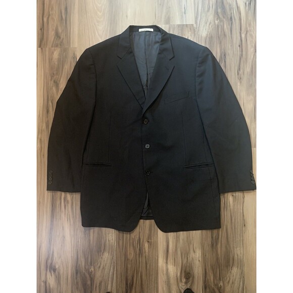 Joseph Abboud Men's Black Wool‎ Blazer 46L/W40 3 Button Made In UAS - Picture 1 of 9